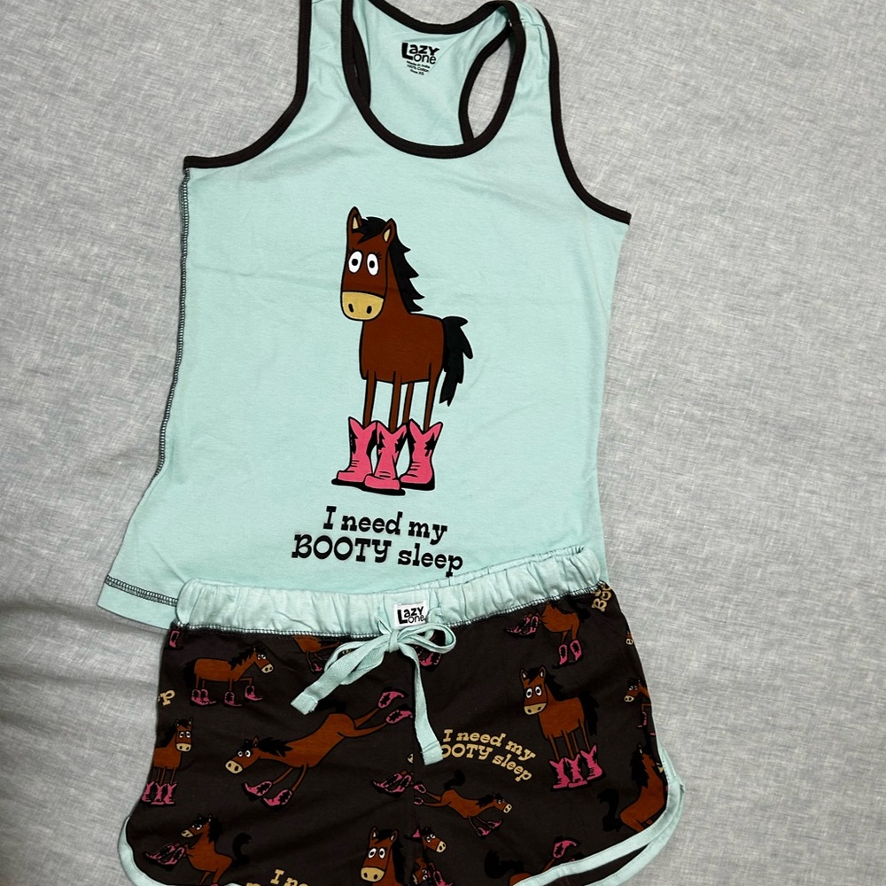 Lazy One Horse Graphic Pajama Shorts